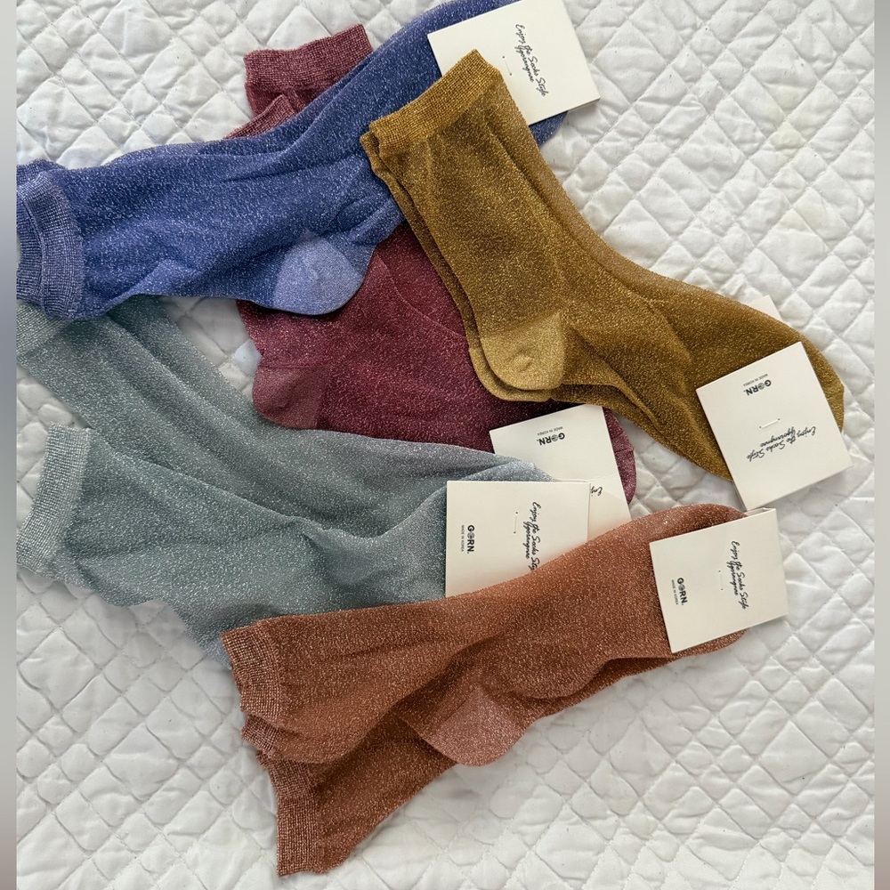 Assorted Color Shiny Socks Set - Picture 2 of 2